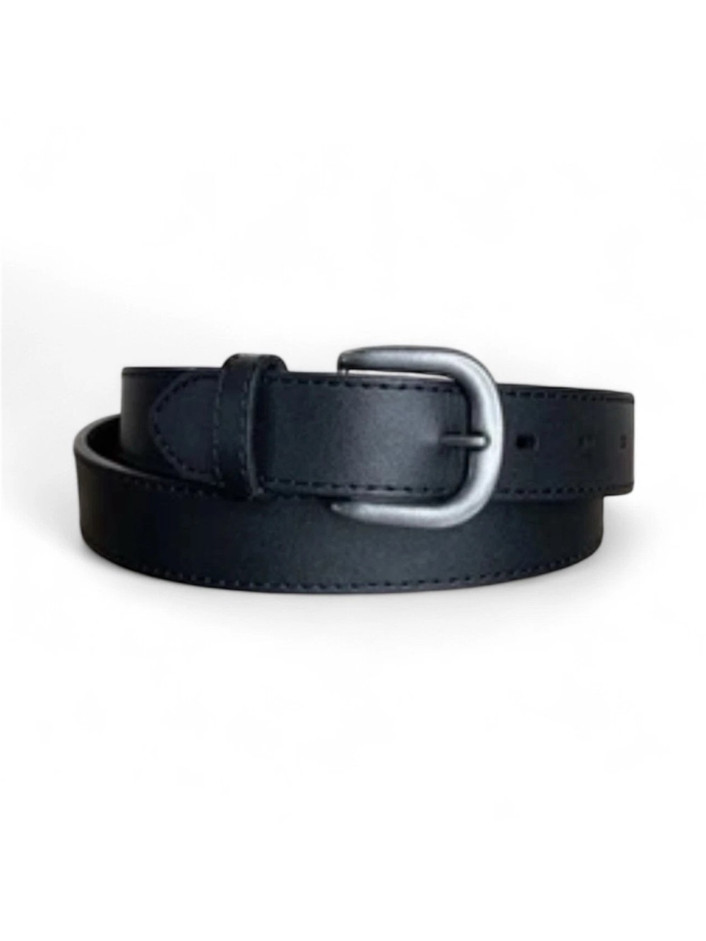 Wrangler Genuine Leather Work Belt Black Silver Buckle Men's Utility Size 42/105